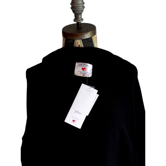 Two Hearts Maternity Plus Size Sweater, Black - Picture 3 of 7